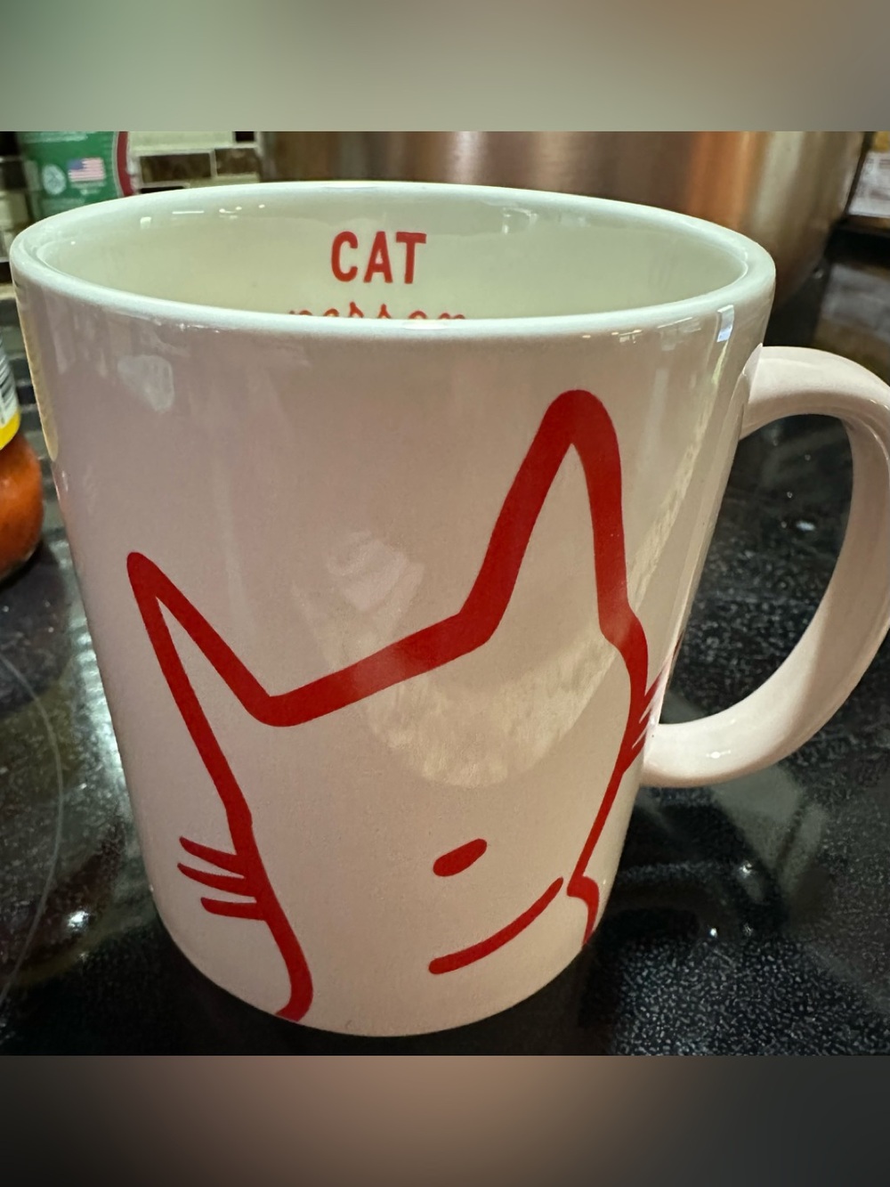 Red Cat Outline Ceramic Mug